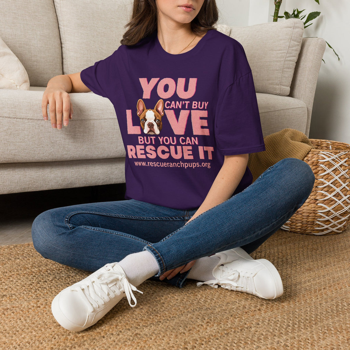 Rescue Love T-Shirt — "You Can’t Buy Love but You Can Rescue It" Dog Graphic Tee