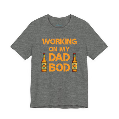"Working On My Dad Bod" Funny Father's Day Tee with Beer Graphic
