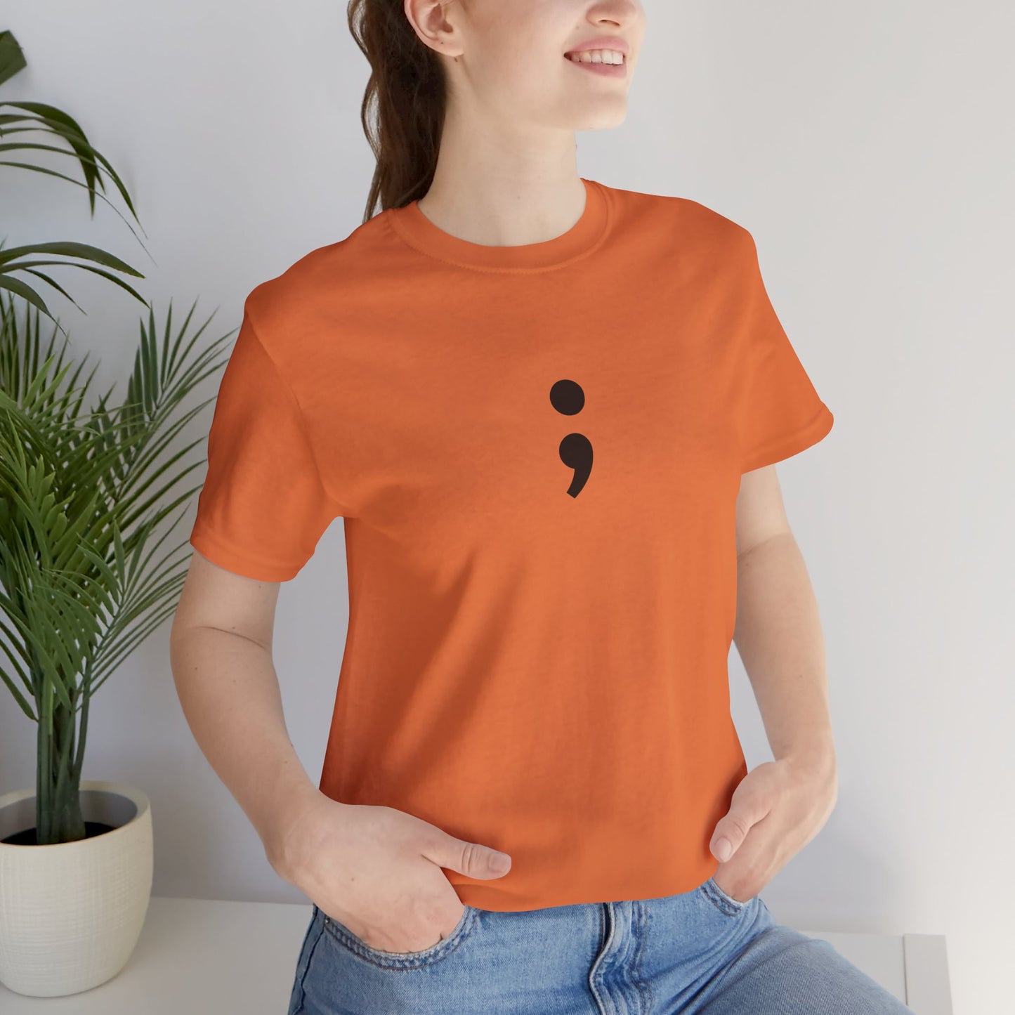Semicolon Minimalist Tee — Mental Health Awareness T-Shirt
