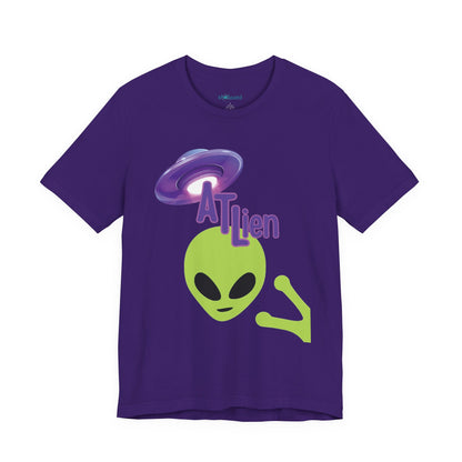 ATL Alien Graphic T-Shirt – Green Alien & Purple UFO Tee