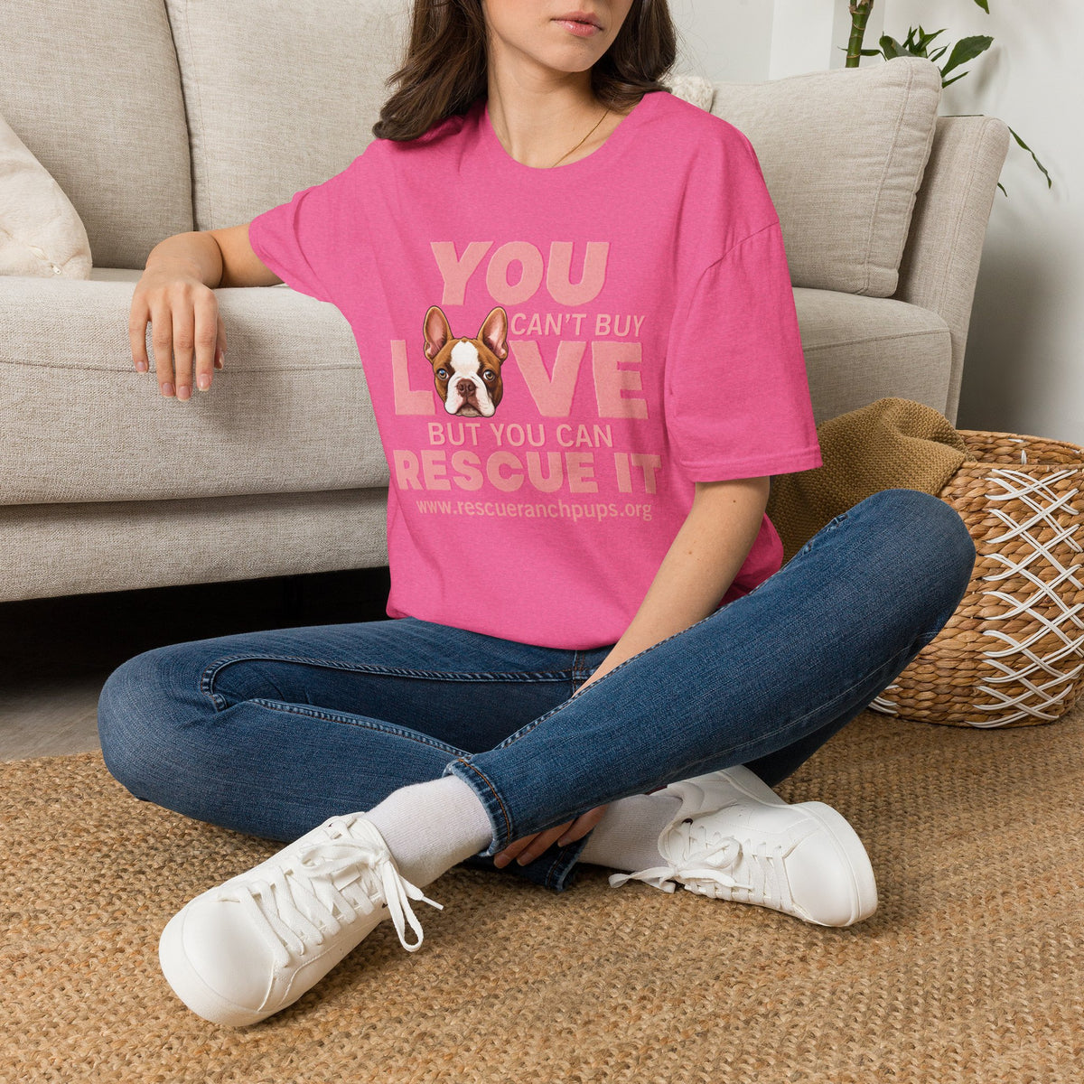 Rescue Love T-Shirt — "You Can’t Buy Love but You Can Rescue It" Dog Graphic Tee