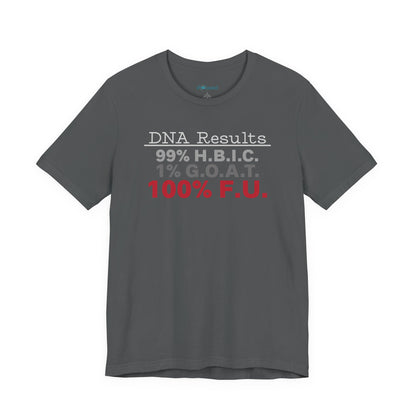 DNA Results — "99% H.B.I.C. 1% G.O.A.T. 100% F.U." Graphic T‑Shirt