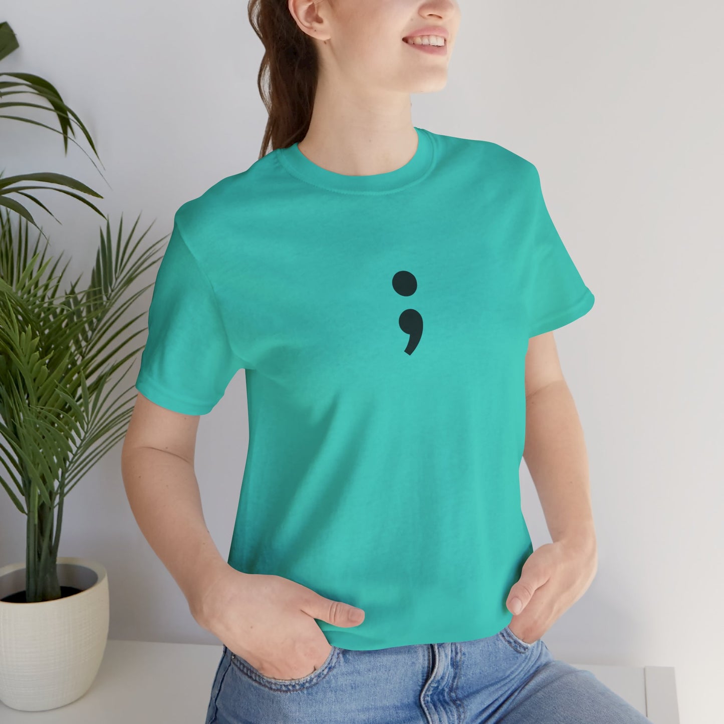 Semicolon Minimalist Tee — Mental Health Awareness T-Shirt