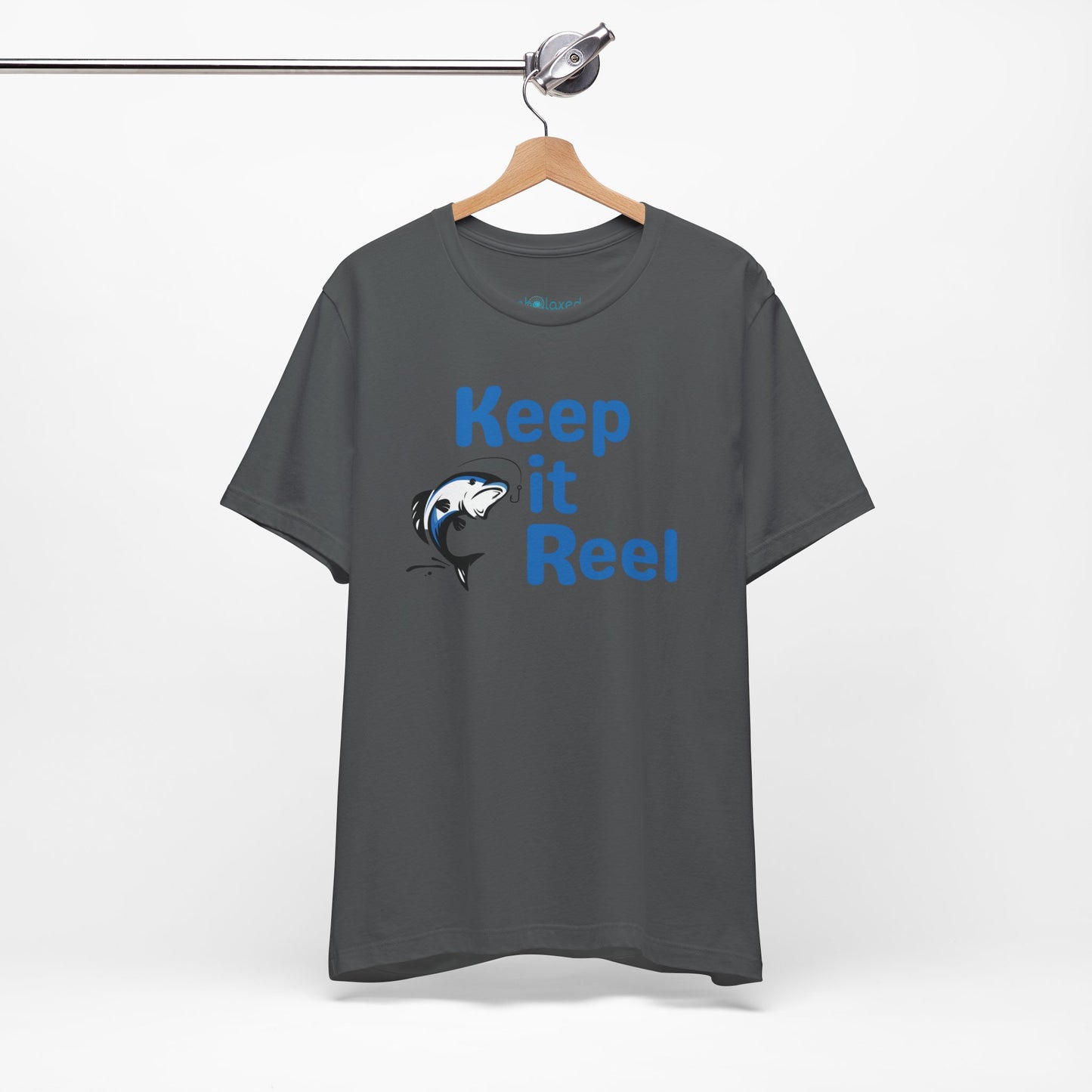 "Keep It Reel" Fishing T-Shirt — Funny Angler Tee with Jumping Fish Design