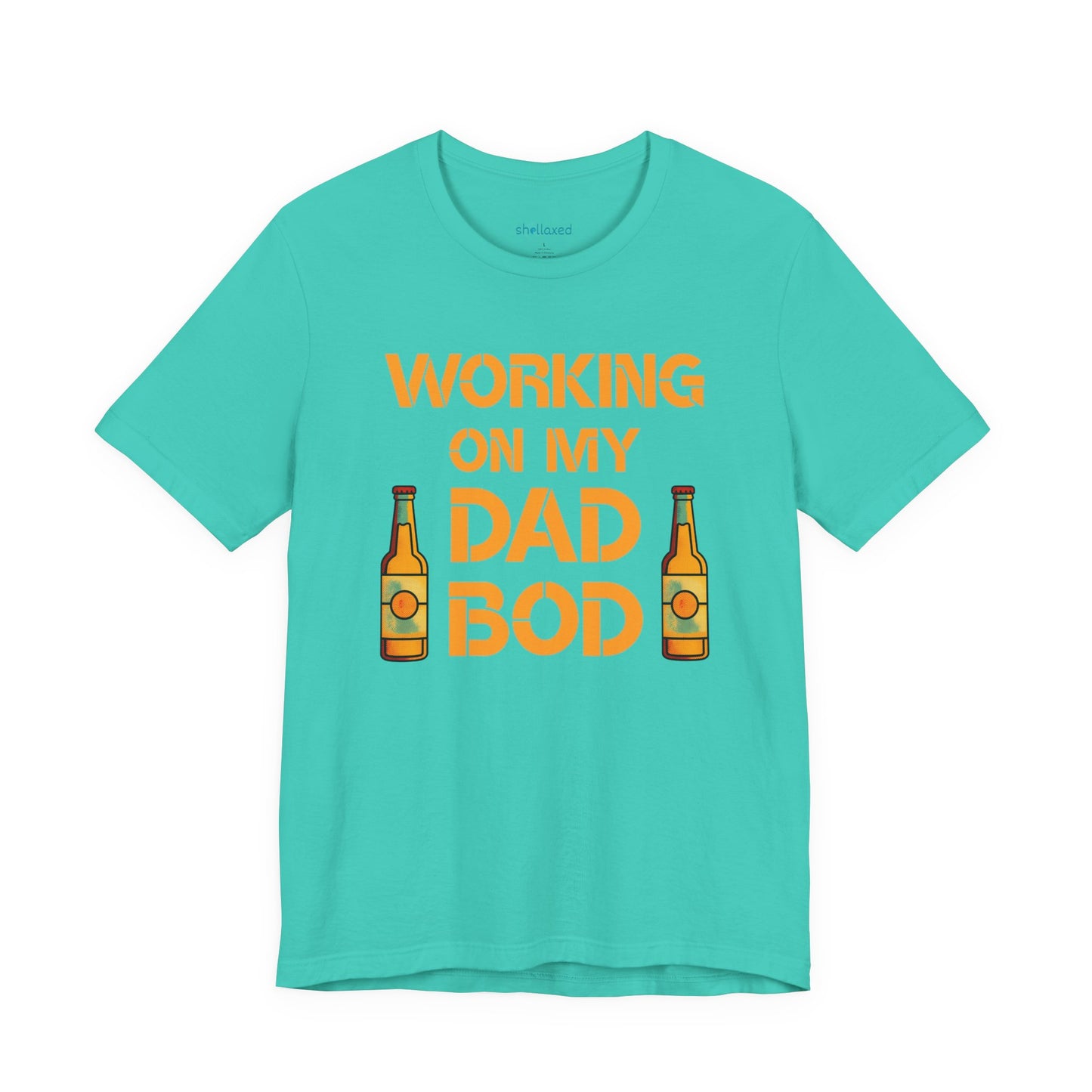 "Working On My Dad Bod" Funny Father's Day Tee with Beer Graphic