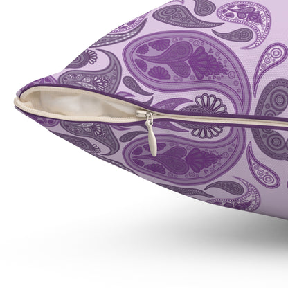 Purple Paisley Decorative Pillow — Lavender Throw Cushion