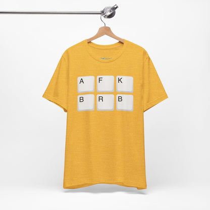 "AFK BRB" T-Shirt — Gamer Humor Keyboard Keys Graphic Tee