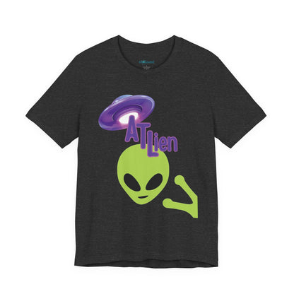 ATL Alien Graphic T-Shirt – Green Alien & Purple UFO Tee