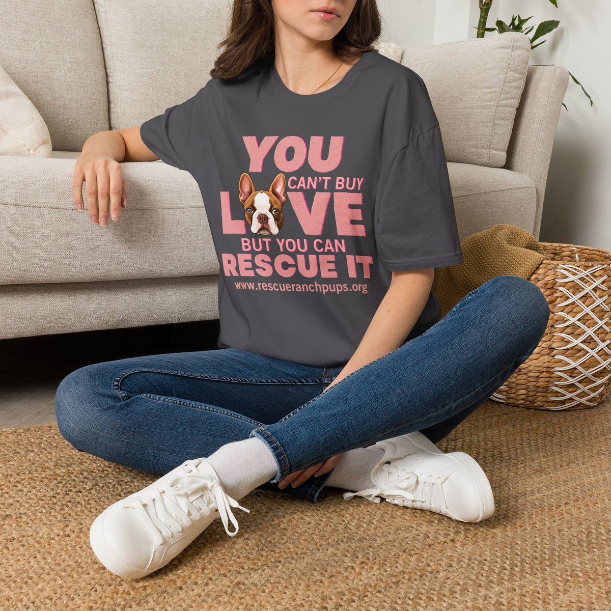 Rescue Love T-Shirt — "You Can’t Buy Love but You Can Rescue It" Dog Graphic Tee