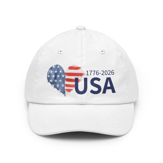 USA Anniversary Heart Baseball Cap – 1776-2026 Patriotic Hat