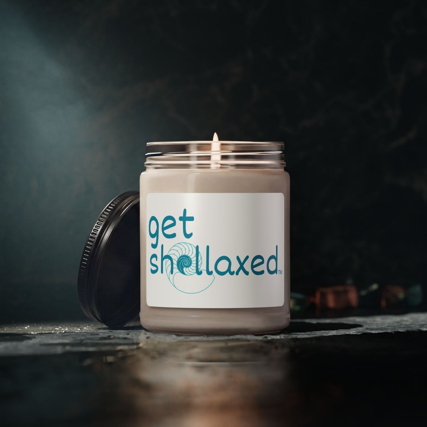 "Get Shellaxed" Scented Soy Candle — 9oz Relaxing Coastal Vibes Candle