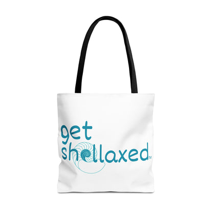 "Get Shellaxed" Nautical Seashell Tote Bag
