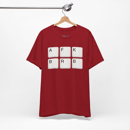 "AFK BRB" T-Shirt — Gamer Humor Keyboard Keys Graphic Tee