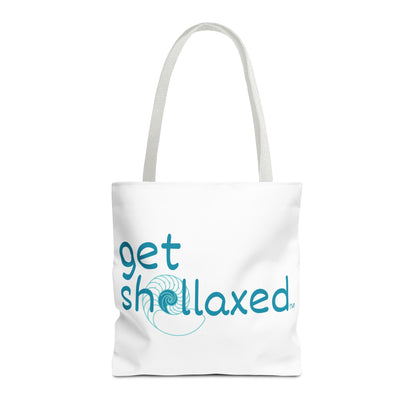 "Get Shellaxed" Nautical Seashell Tote Bag