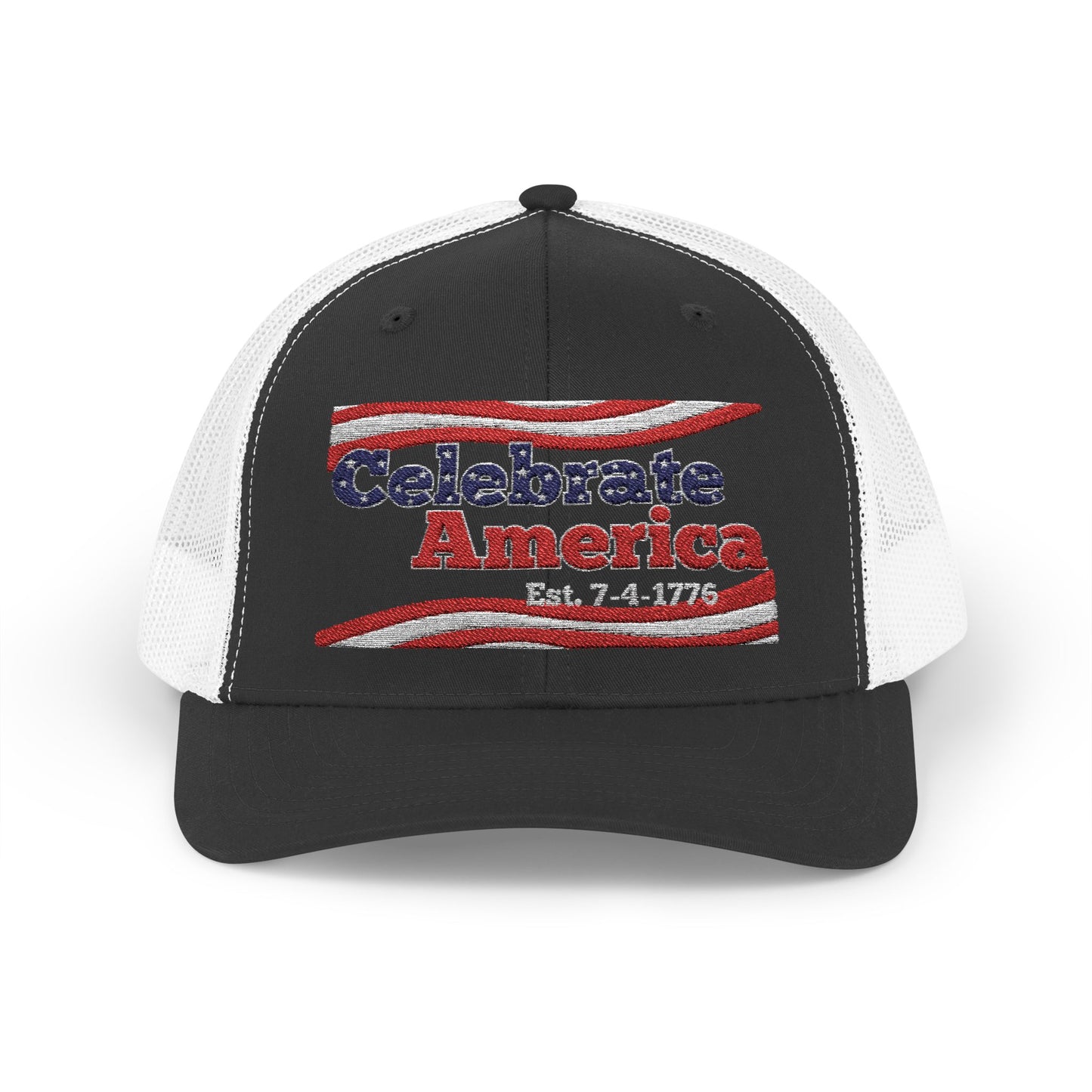 "Celebrate America" – Patriotic July 4th Trucker Hat