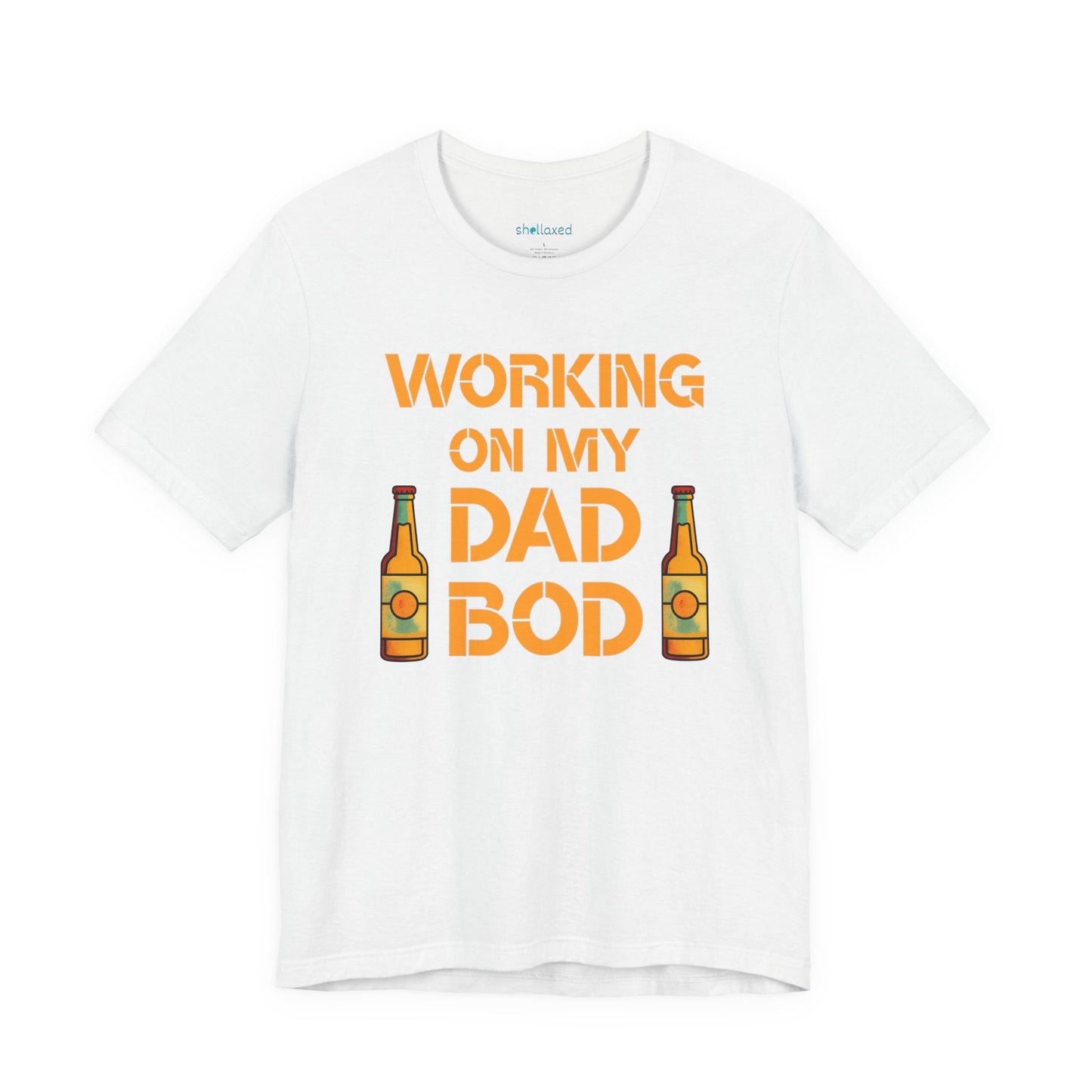 "Working On My Dad Bod" Funny Father's Day Tee with Beer Graphic