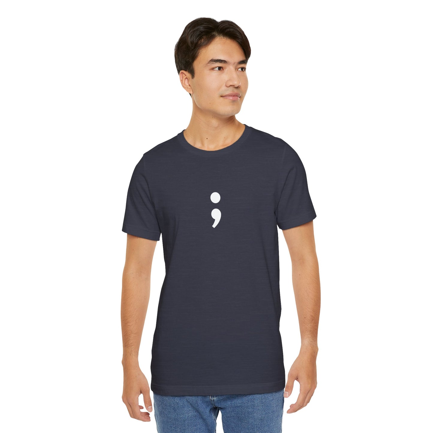 Semicolon Minimalist Tee — Mental Health Awareness T-Shirt
