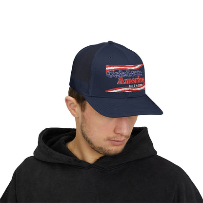 "Celebrate America" – Patriotic July 4th Trucker Hat
