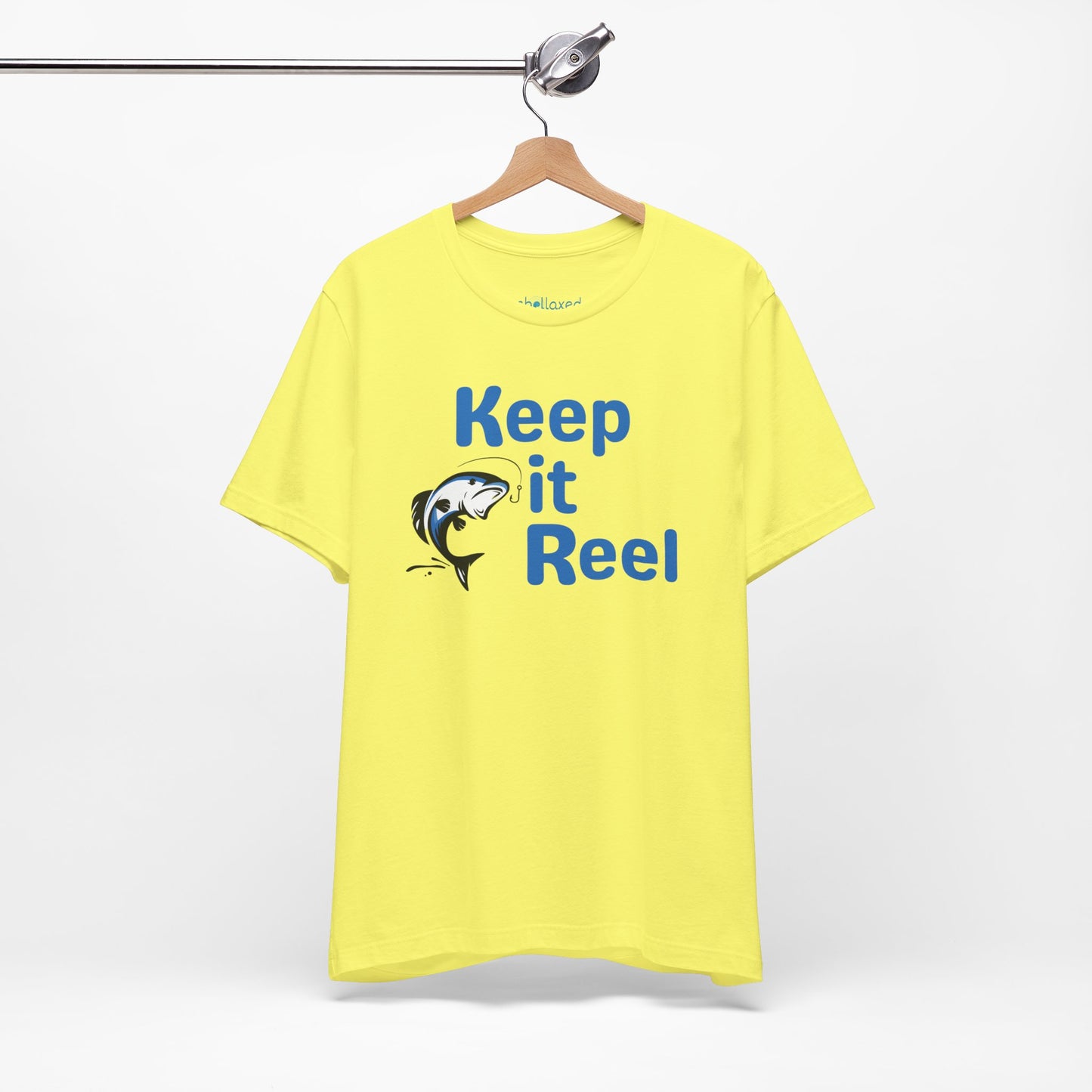 "Keep It Reel" Fishing T-Shirt — Funny Angler Tee with Jumping Fish Design