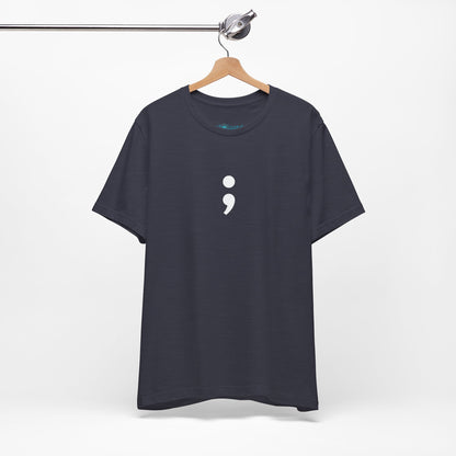 Semicolon Minimalist Tee — Mental Health Awareness T-Shirt