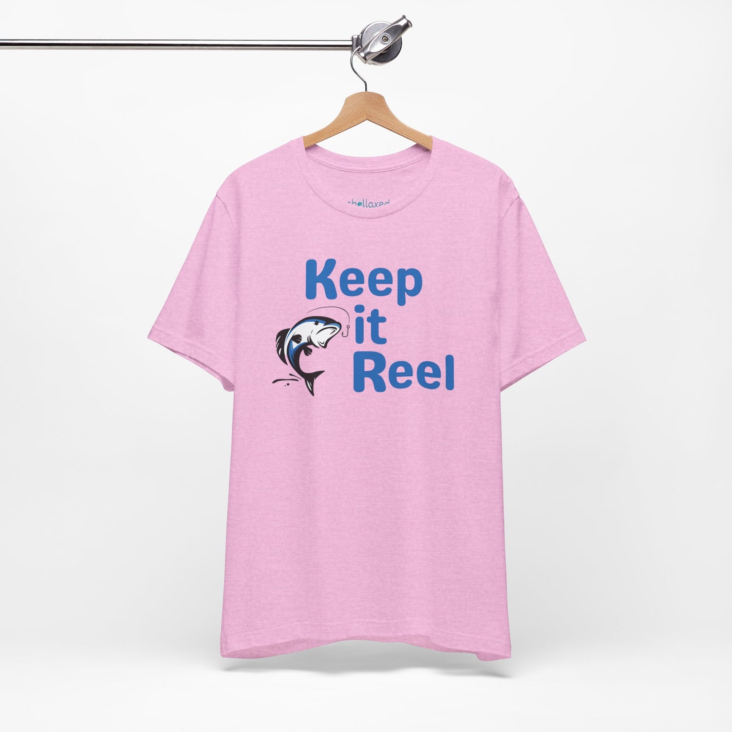 "Keep It Reel" Fishing T-Shirt — Funny Angler Tee with Jumping Fish Design