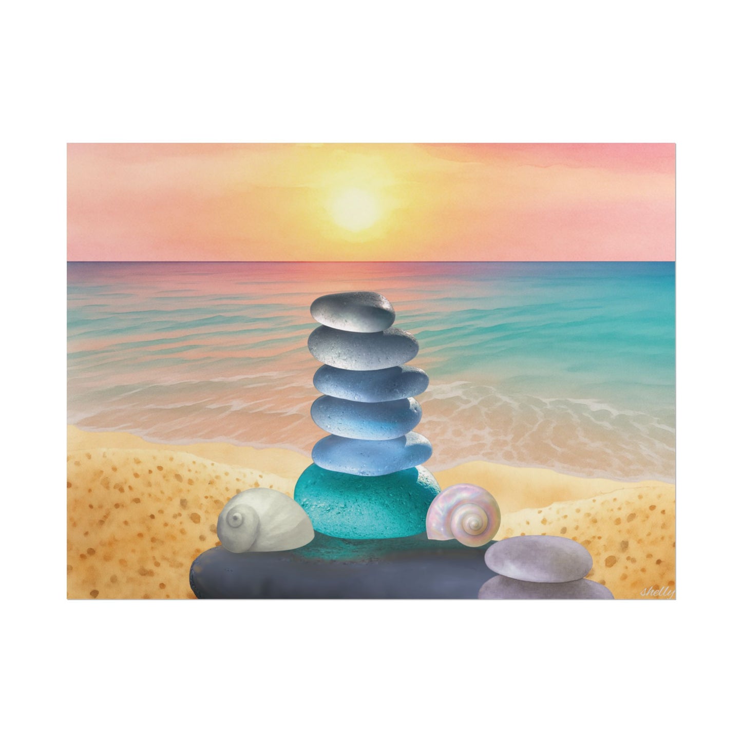 "Found By the Shore" Rolled Poster - Calming Sea Glass Wall Print
