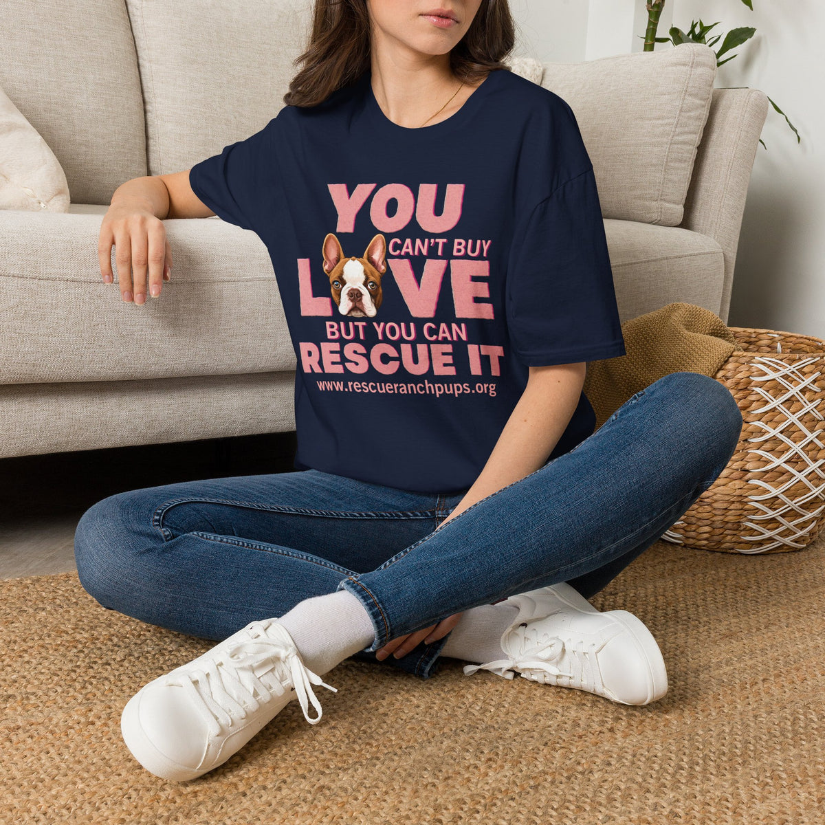 Rescue Love T-Shirt — "You Can’t Buy Love but You Can Rescue It" Dog Graphic Tee
