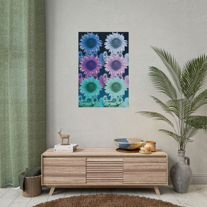 "Electric Bloom" Rolled Poster — Pastel Pop Sunflower Art Print