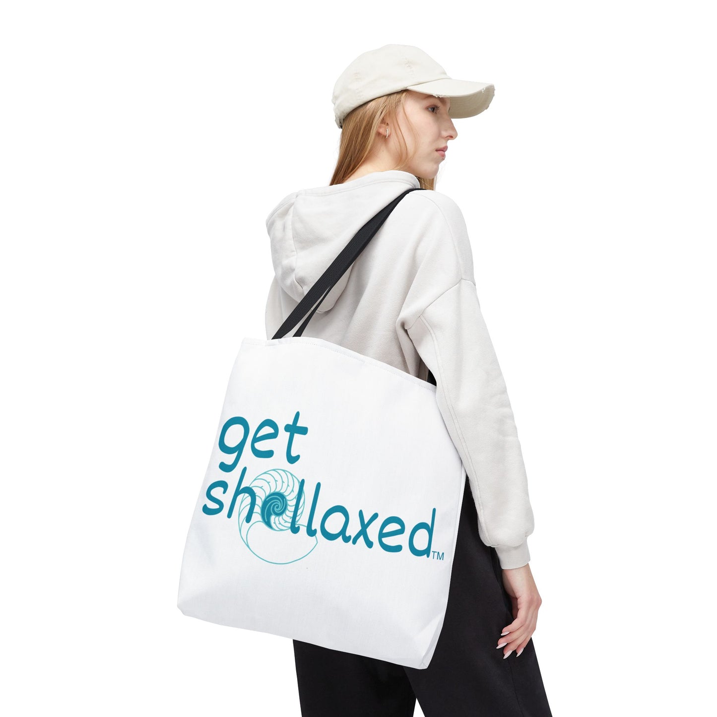 "Get Shellaxed" Nautical Seashell Tote Bag