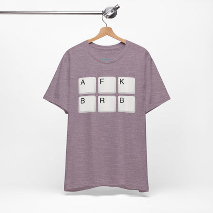 "AFK BRB" T-Shirt — Gamer Humor Keyboard Keys Graphic Tee