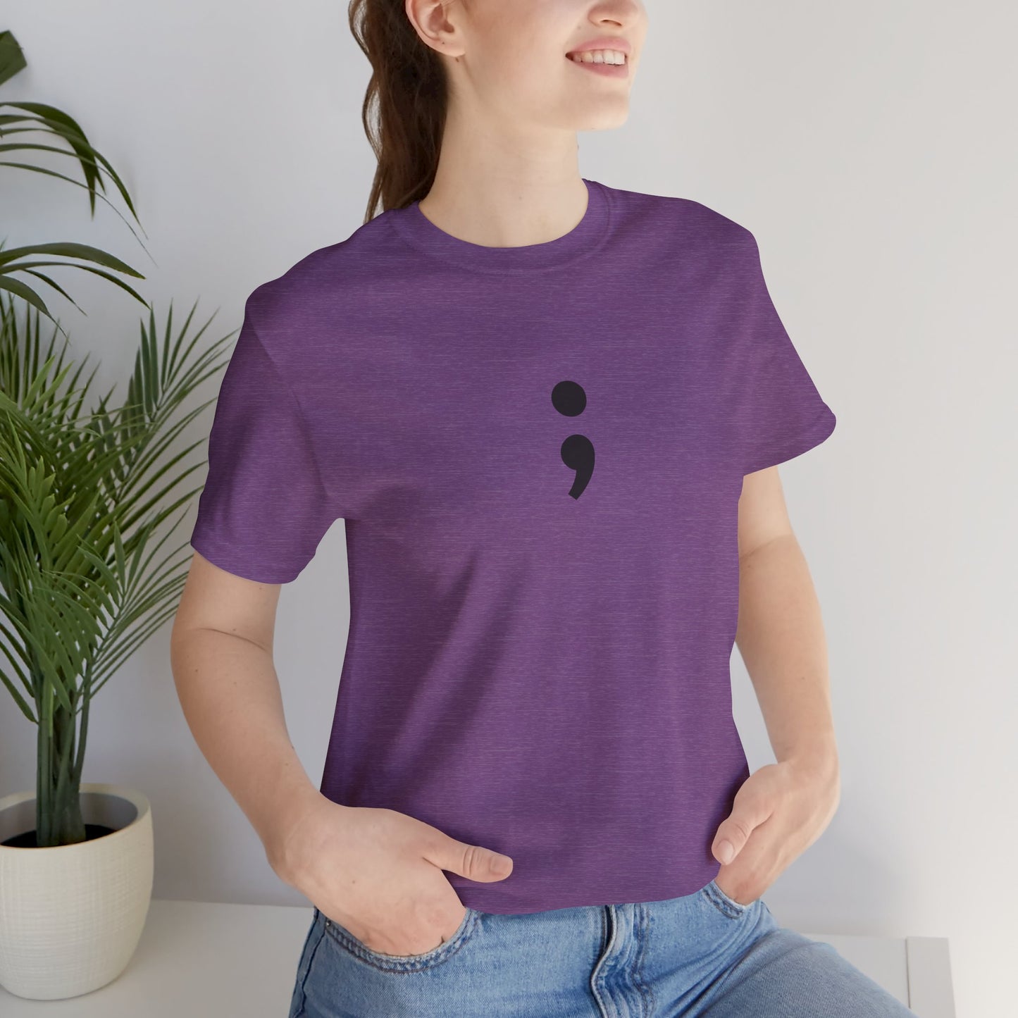Semicolon Minimalist Tee — Mental Health Awareness T-Shirt