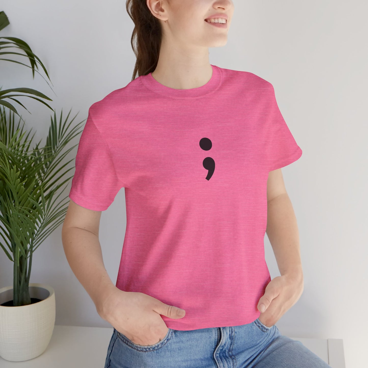 Semicolon Minimalist Tee — Mental Health Awareness T-Shirt