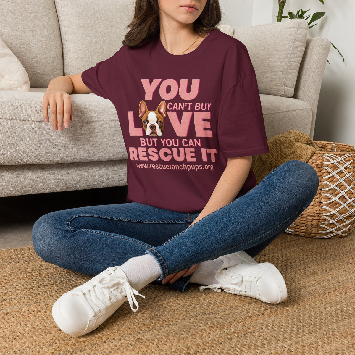 Rescue Love T-Shirt — "You Can’t Buy Love but You Can Rescue It" Dog Graphic Tee